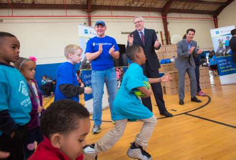 Stephen photo caption: UnitedHealthcare donated 500 NERF ENERGY Game Kits to the Boys & Girls Clubs of Providence as part of a national initiative to encourage young people to become more active through "exergaming.” Stephen Farrell, CEO, UnitedHealthcare of New England, and volunteers from UnitedHealthcare cheered for members as they ran through exercises and drills to showcase the activity tracker and mobile game. Throughout 2017, UnitedHealthcare will deliver a total of 10,000 NERF ENERGY Game Kits to elementary schools and community organizations across the country, enabling children ages six to 12 to receive the kits at no cost (Photo: Gretchen Ertl).