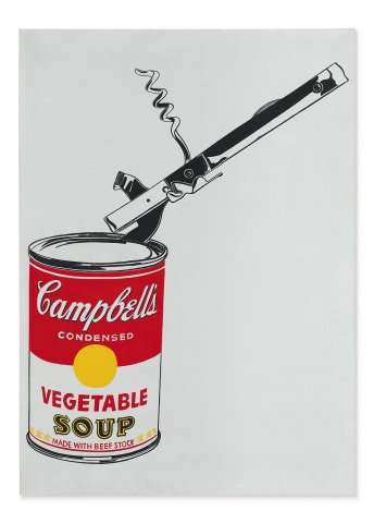Andy Warhol, Big Campbell's Soup Can with Can Opener (Vegetable), casein and graphite on linen, 1962. Estimate on Request (Photo: Business Wire)