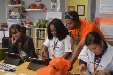 Teens attend Best Buy's opening Geek Squad Academy camp in South Boston this week, the first of 40 free, two-day tech camps that will reach 8,500 young people across the country this summer. (Photo: Business Wire)