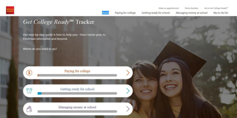 Wells Fargo Get College Ready℠ Tracker tool as seen from a desktop computer. (Photo: Business Wire)