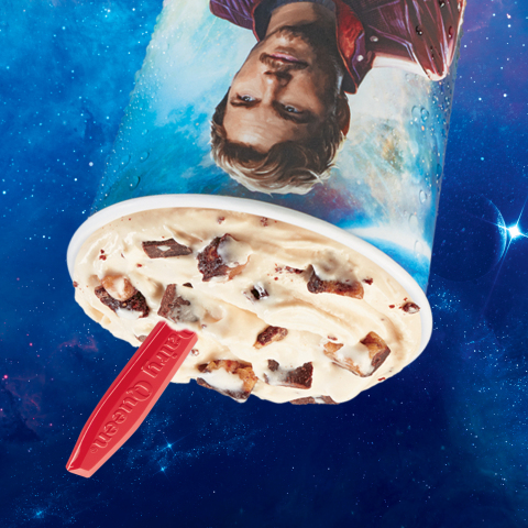 The Guardians Awesome Mix Blizzard Treat mixes brownie and cookie pieces to create “Brookie” pieces and combines them with caramel, choco chunks and world famous DQ vanilla soft-serve. (Photo: Business Wire)