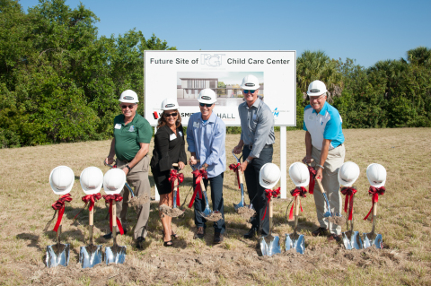 City of Venice Mayor John Holic, PGT Innovations' Debbie LaPinska, Rod Hershberger, and Jeff Jackson, and SKY Family YMCA's Ken Modzelewski at the groundbreaking event for PGT's Child Care Center on Friday, April 21, 2017. (Photo: Business Wire)