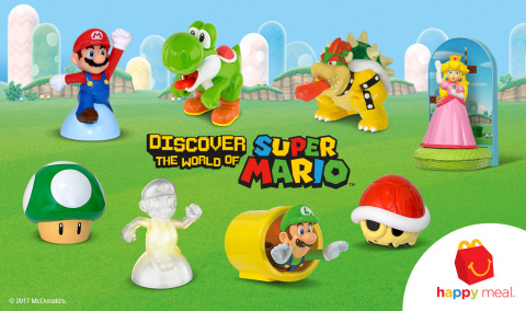 Nintendo fans will want to collect each of the eight toys, which include Mario, Luigi, Princess Peach, Bowser, Yoshi, Invincible Mario, a Red Koopa Shell and 1-Up Mushroom. Each one of the toys has a special function, like a translucent Mario that lights up in different colors. (Graphic: Business Wire)