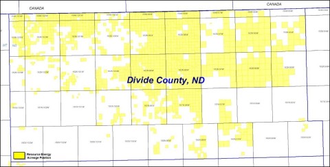 Resource Energy Acreage Position in Divide County, ND (Graphic: Business Wire)