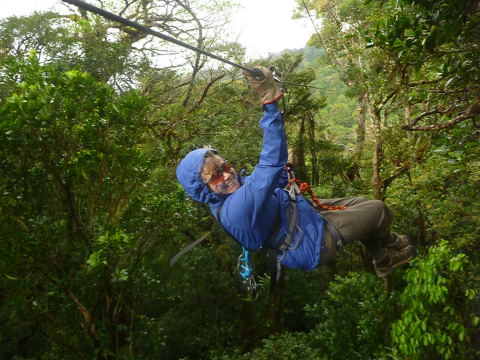 Golden resident Kathleen Cohan received the NUsurface® Meniscus Implant to treat her persistent knee pain. She recently went ziplining on an adventure trip in Costa Rica with a stable knee. (Photo: Business Wire)