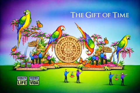 The 2018 Donate Life float at the Tournament of Roses® parade will carry the theme The Gift of Time with the simple, life-giving message that organ, eye and tissue donation saves and heals lives. (Graphic: Business Wire)