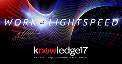 ServiceNow hosts 15,000 attendees this week at its annual customer conference, Knowledge17 in Orlando, Fla., to showcase the future of how IT, Customer Service, HR and Security will work smarter and faster to get work done at light speed. (Graphic: Business Wire)