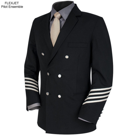 A double-breasted blazer worn by Flexjet Red Label large-cabin pilots (Photo: Business Wire)