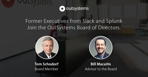 Former executives from Slack and Splunk join the OutSystems team to support record growth. (Graphic: Business Wire)