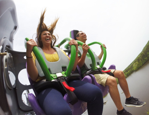 THE JOKER Free Fly Coaster is the 13th and most unique roller coaster at Six Flags Over Texas. (Photo: Business Wire)