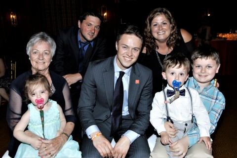 Donor Nick Judson and marrow recipient A.J. Loscheider (front right) and family (Photo: David Nicholas Photography)