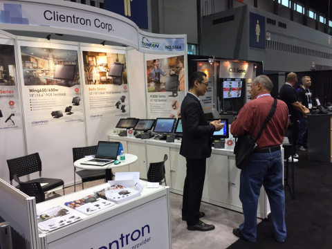 Clientron displays POS terminals with NFC multi-payment solution at NRA Show 2017 (Graphic: Business Wire)