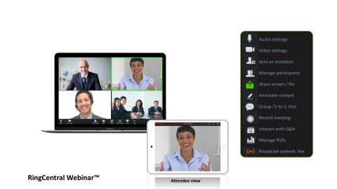 RingCentral today unveiled RingCentral Webinar™, a new addition to the RingCentral portfolio providing large-scale virtual meetings for audiences across global regions. (Photo: RingCentral)