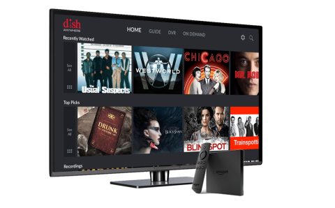 DISH extended its DISH Anywhere app experience to customers’ big screen televisions through Amazon Fire TV products. (Photo: Business Wire)