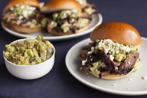 Brisket Sandwich with Smoked California Avocado Relish Recipe by Anthony Chin on behalf of the California Avocado Commission (Photo: Business Wire)
