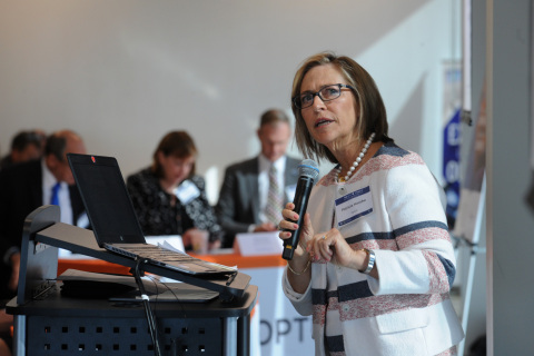 Former Army Surgeon General and current Optum Military and Veterans Group CEO Patty Horoho speaking at the VA's Demo Day (Photo courtesy of the VA).