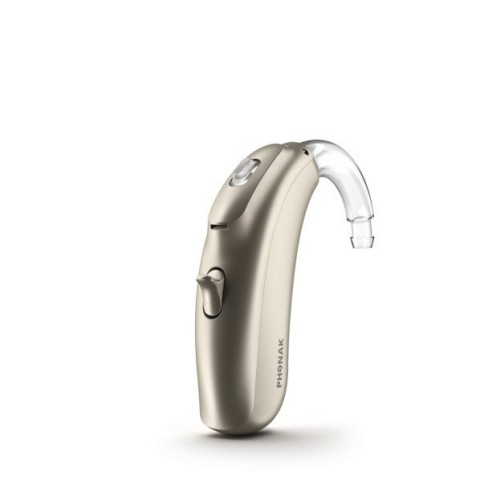 Bolero B is a behind-the-ear (BTE) style hearing aid with a rechargeable option, the Bolero B-PR. The Bolero B-PR is Phonak’s first rechargeable standard BTE and features a lithium-ion battery capable of providing 24 hours of life on a single charge, including 80 minutes of wireless streaming. (Photo: Business Wire)