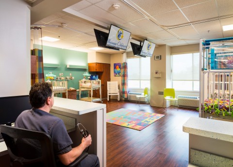 Weisman Children's Rehabilitation Hospital's new four-bed pulmonary unit allows for direct observation of patients who require around-the-clock supervision. (Photo: Business Wire)