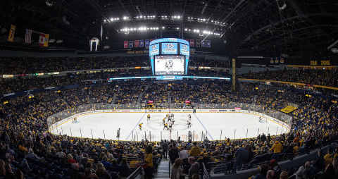 Bridgestone Arena in Nashville, Tennessee, upgraded its lighting with Eaton’s LED system technology to improve the lighting performance, enable more sophisticated productions and save on operating costs. The venue, which is hosting the NHL’s Stanley Cup Final, is one of 12 hockey arenas in the NHL and AHL equipped with Eaton’s Ephesus advanced LED sports lighting and controls system. (Photo: John Russell)