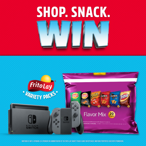 Between now and July 8, Frito-Lay is giving away one Nintendo Switch system and a game every single hour! (Graphic: Business Wire)