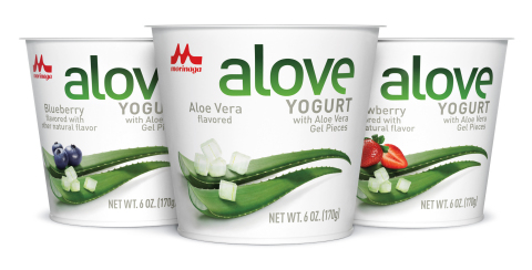 ALOVE Japanese-style Aloe vera yogurt, an entirely new yogurt experience for U.S. consumers, comes in three flavors including original Aloe, strawberry and blueberry. (Photo: Business Wire) 