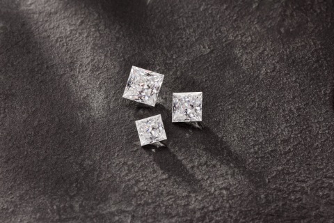 Charles & Colvard Forever One Moissanite Princess Cut Gemstones (Photo: Business Wire)