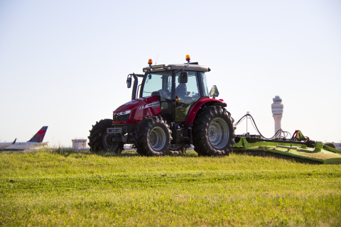 A Massey Ferguson 5700SL mowing the Atlanta airport (Photo: Business Wire)