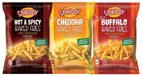 Snikiddy, a line of tasty snacks made from simple, wholesome, real-food ingredients, is revamping its beloved line of Baked Fries to now include 70 percent organic ingredients. (Photo: Business Wire)