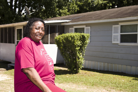 Thanks to nearly $6,000 in Special Needs Assistance Program grant funds from the Federal Home Loan Bank of Dallas and FBT Bank and Mortgage, Sherrie Styles' home was leveled and the windows in her home were replaced. (Photo: Business Wire)