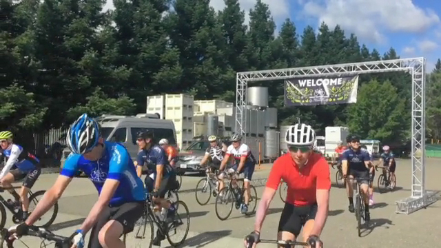 Kaelyn, 14, a recent UnitedHealthcare Children's Foundation grant recipient, leads the start of the third annual Velo & Vines Century Ride Saturday, June 10, from the Arnot-Roberts Winery in Healdsburg, Calif. The 2017 UHCCF Velo & Vines Century Ride raised funds for the UnitedHealthcare Children's Foundation, which provides medical grants that help children gain access to health-related services not covered, or not fully covered, by their parents' commercial health insurance plans (Video: Espe Greenwood).