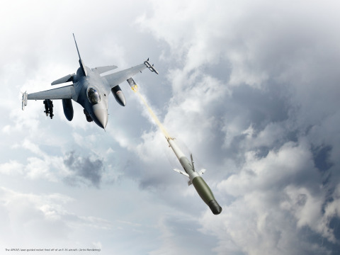 BAE Systems’ APKWS™ laser-guided rockets, which are fired from fixed- and rotary-wing platforms, deliver cost-effective precision strikes with reduced potential for collateral damage. (Photo: BAE Systems)