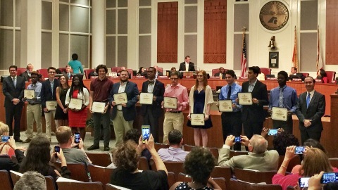 Duval County Comcast Leaders and Achievers Scholarship recipients are recognized during a special ceremony at the Jacksonville City Council meeting on May 23, 2017. (Photo: Business Wire) 