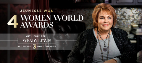 Jeunesse® and Founder Wendy Lewis Garner Gold in Women World Awards®. (Photo: Business Wire)