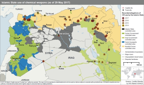 Islamic State use of chemical weapons (as of 29 May 2017)  (Graphic: Business Wire) 