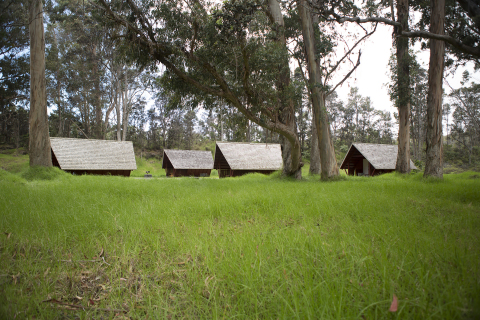 A How-to Guide for Summer Camping on Hawaii’s Active Volcano - Hidden within a fragrant eucalyptus grove, Volcano House’s Namakanipaio Campground on Hawaii Island offers summer visitors three ways to “glamp” or camp (Photo: Business Wire)