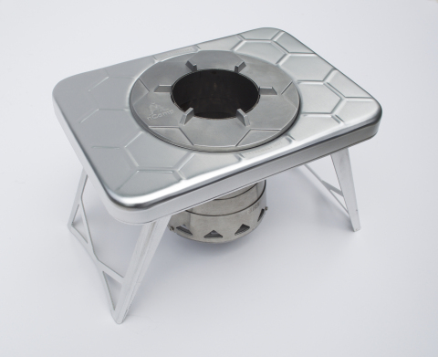 Weighing under 1½ pounds (.68 kilograms), the nCamp stove is about the size of a paperback book when collapsed, reducing backpack bulk. Because it burns readily available twigs and other forest combustible materials, the eco-friendly nCamp stove eliminates packaging and trash associated with propane or canned fuel. (Photo: Business Wire)