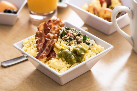 Hyatt Place debuts new "Build Your Own" breakfast offerings, including the California Dreamin' Breakfast Bowl, which features cage-free eggs topped with ancient grain and kale blend, all-natural bacon and avocado salsa (Photo by Hyatt Place)
