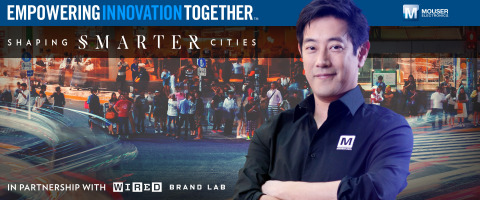 Global distributor Mouser Electronics and engineer spokesperson Grant Imahara are teaming up to present the Shaping Smarter Cities project, part of Mouser’s Empowering Innovation Together program. The new series explores global technological solutions for dense population zones, and how different companies are creating a more livable future for our cities. To learn more, visit www.mouser.com/empowering-innovation. (Photo: Business Wire)