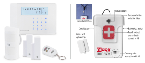 The Mace® Alert Wifi Home Security System and the Mace® Brand 911 Help Now (Photo: Business Wire)