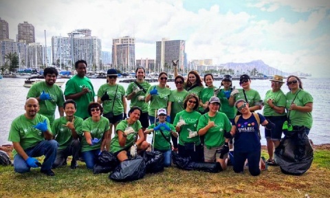 Hawaii: Macy’s Go Green Employee Resource Group volunteers from Macy’s Ala Moana and Kaahumanu stores held a beach cleanup for Earth Week 2017. (Photo: Business Wire)