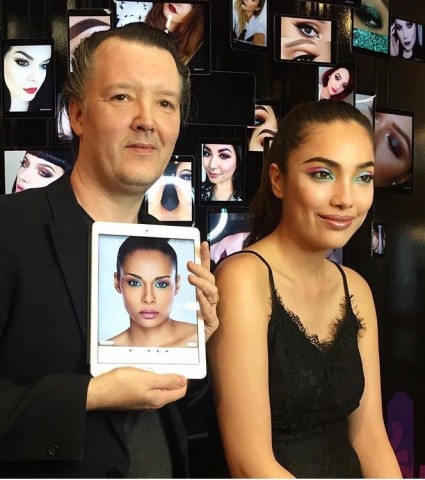 Celebrity makeup artist, Kabuki, designs NYX Professional Makeup look using Perfect365 PRO prior to applying on live model. (Photo: Business Wire)