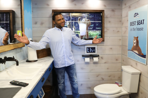 black-ish star Anthony Anderson shows off the best seat in New York City on Wednesday, June 21, 2017. Charmin piloted the first-ever on-demand bathroom service, Charmin Van-GO. (Amy Sussman/AP Images for Charmin)