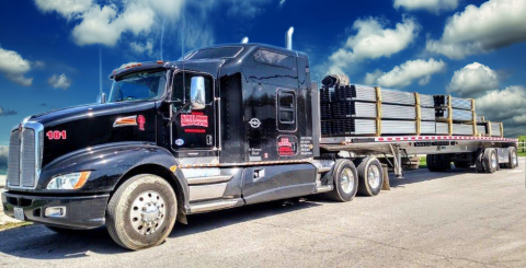 The Steelman Companies truck - Operating throughout the Midwest, The Steelman Companies specialize in flatbed and heavy haul freight, as well as transporting roll-on powersports, industrial warehousing and 10-wheel drive-away services. (Photo: Business Wire)