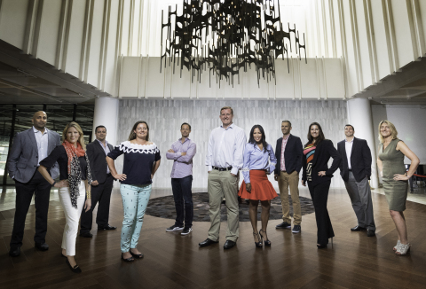 Fishawack leaders join Carling Group of Companies partners in San Diego office. Oliver Dennis, CEO, Fishawack, and Didi Discar, Principal, Carling, are pictured in the center. (Photo: Business Wire)