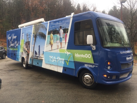 TSA PreCheck enrollment provider MorphoTrust launched the IdentoGO Mobile Enrollment RV Tour last year to enroll travelers at business parks, universities and concerts. (Photo: Business Wire)