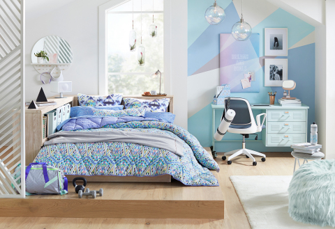 'Be You' Bedroom from the ivivva for PBteen collection debuting today. (Photo: Business Wire)