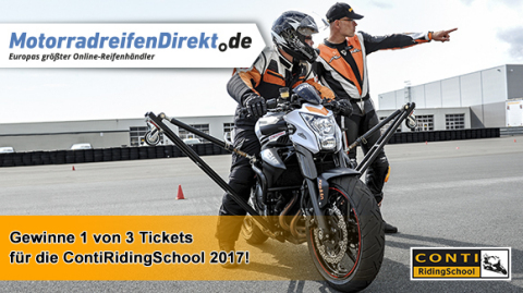 Mit MotorradreifenDirekt.de drei Tickets für die ContiRidingSchool gewinnen (Photo: Business Wire)