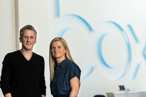 Box CEO, Aaron Levie and new Box COO, Stephanie Carullo (Photo: Business Wire)
