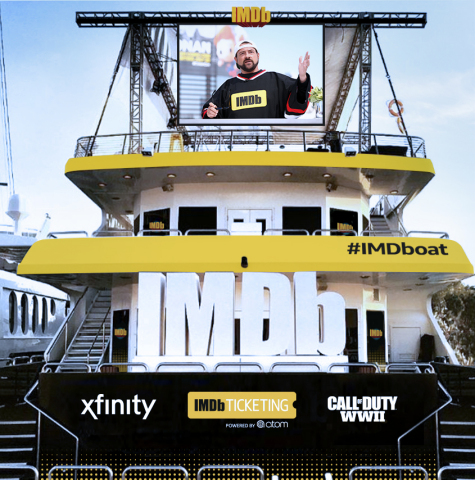 IMDb announced today that for the second year in a row, writer/director/podcaster Kevin Smith will host three days (July 20-22) of original celebrity video interviews, the IMDboat party, a 90-minute live show (IMDb LIVE at San Diego Comic-Con, Presented by XFINITY) and other exclusive convention coverage aboard the IMDboat (#IMDboat) at San Diego Comic-Con® International 2017. (Photo: Business Wire)