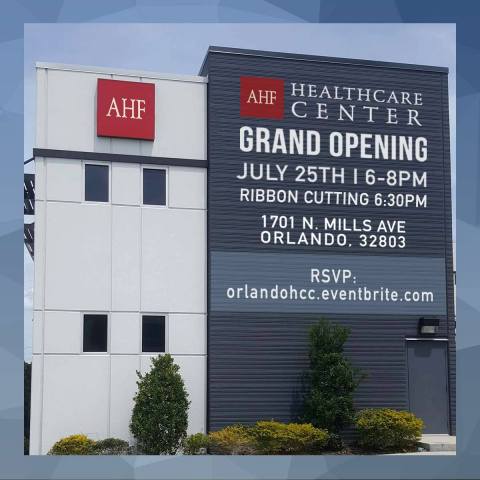 AHF Healthcare Center Orlando will have a grand opening ceremony on July 25th and offer patient appointments Monday-Friday from 8:00 a.m. to 5:00 p.m. Appointments can be scheduled by calling (407) 204-7000. (Photo: Business Wire) 